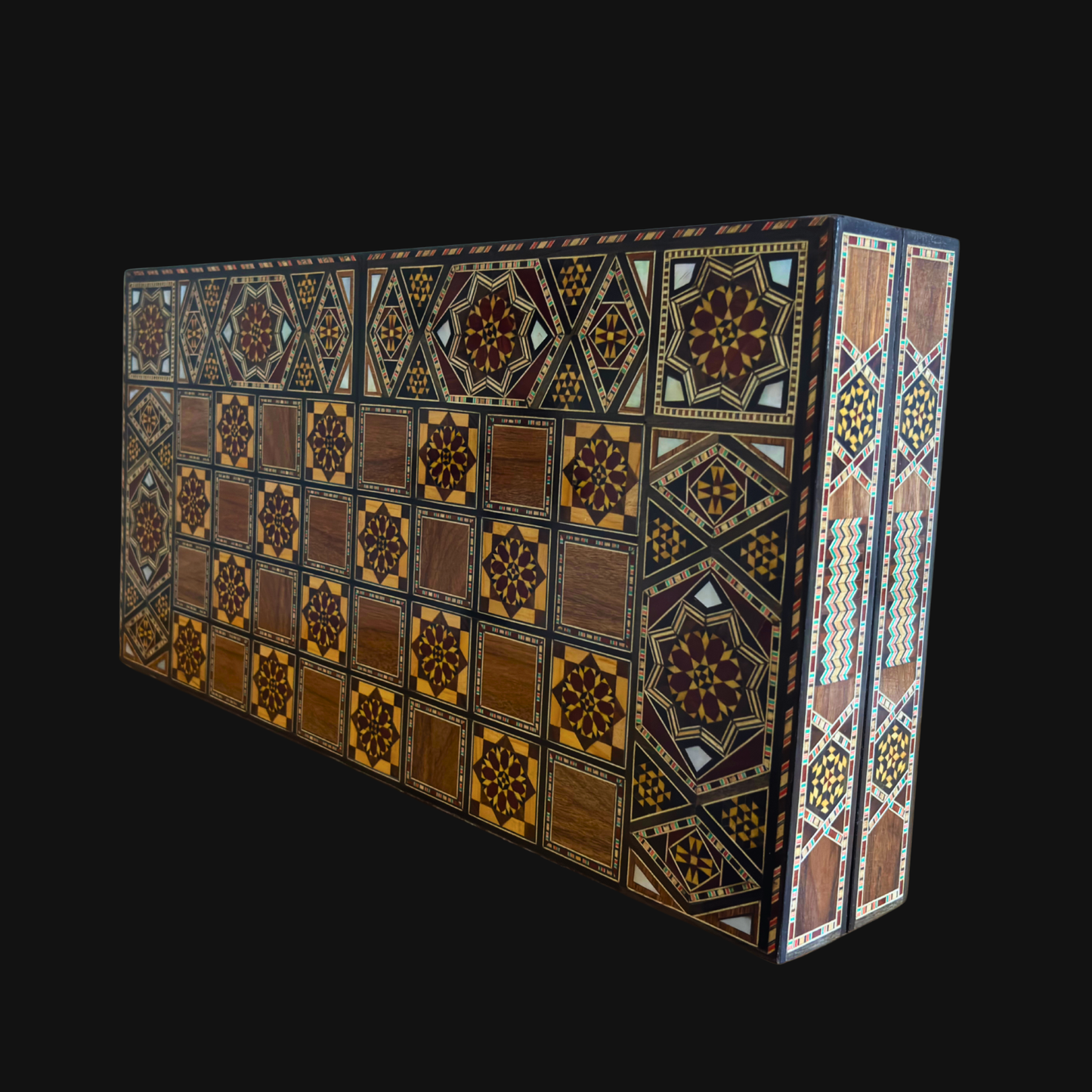 Handcrafted Damascene Backgammon & Chess Table Set by Gaby Al Dayeh – Mother of Pearl Inlay