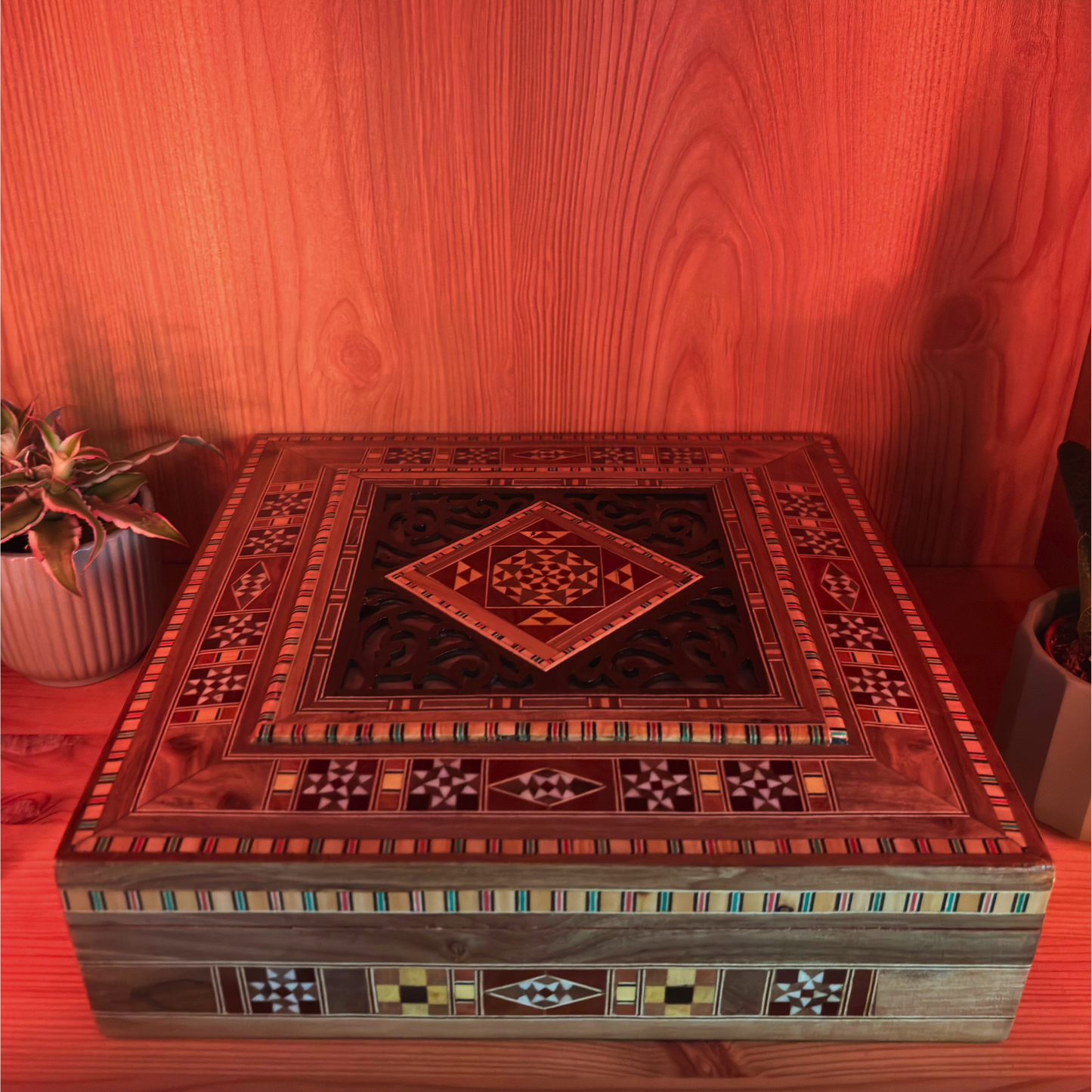 Damascene Mosaic Jewelry & Keepsake Chest – Velvet-Lined Elegance