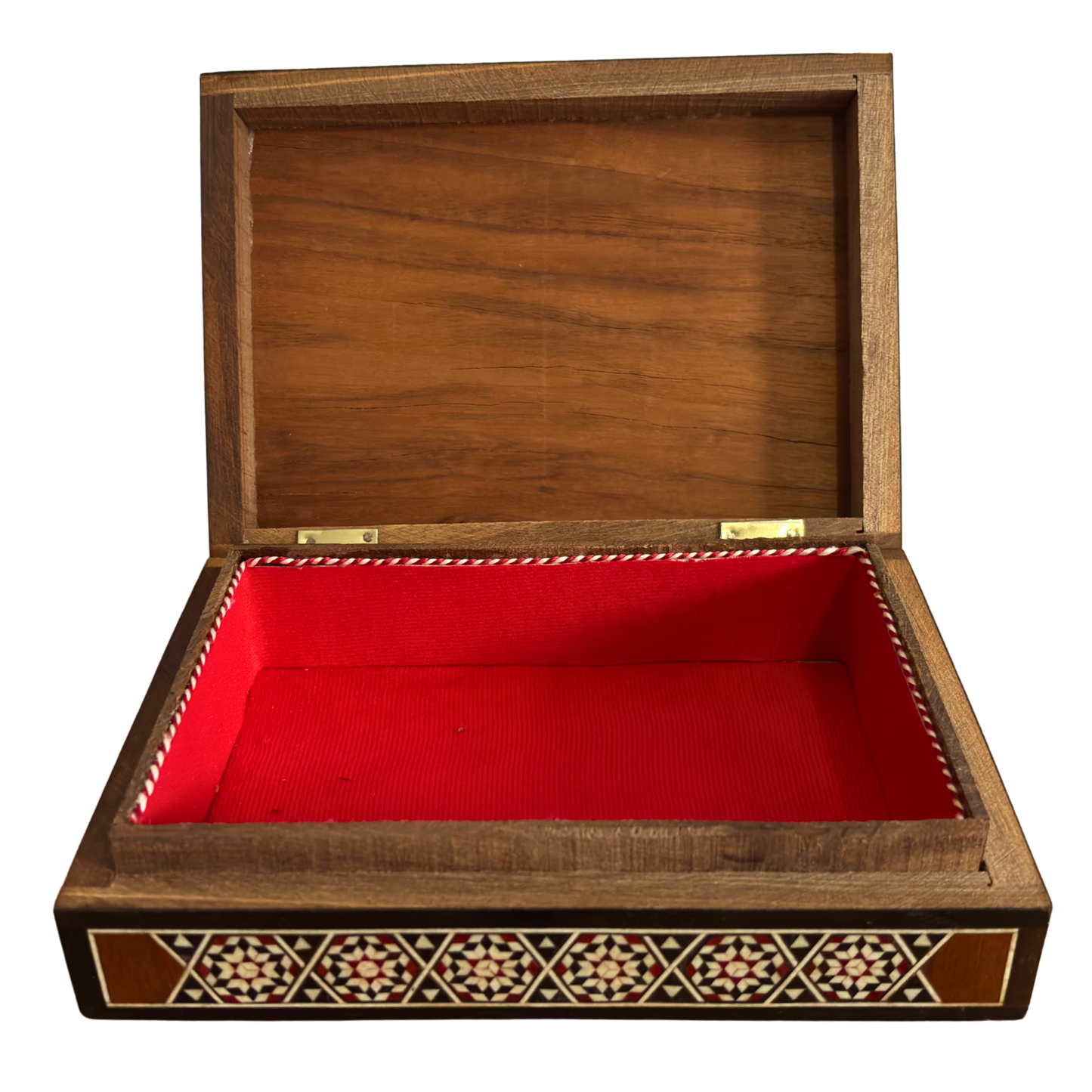 Medium 1970 Vintage Camel Damascene Mosaic Box -Brown-