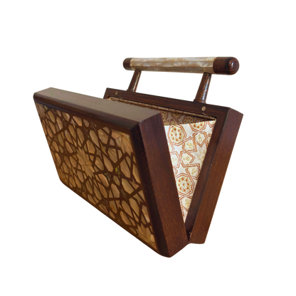 Falak – Clutch Damascena di Lusso con Madreperla e Interno in Broccato