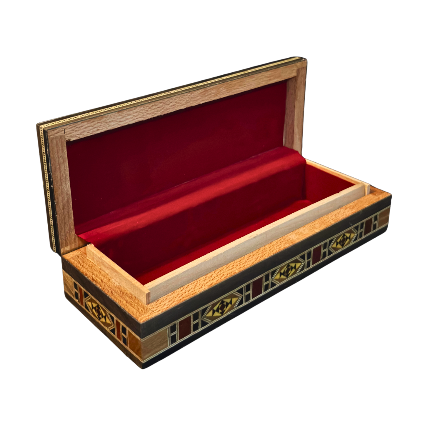 Damasceense Sieraden-, Pennen- & Rozenkransdoos – Handgemaakt met Parelmoer