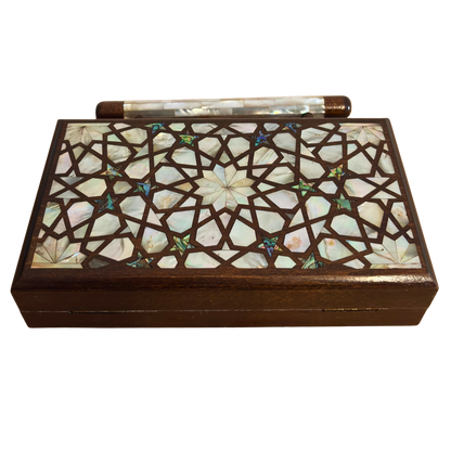 A Estrela Celestial – Bolsa Damasquina de Nogueira com Madrepérola