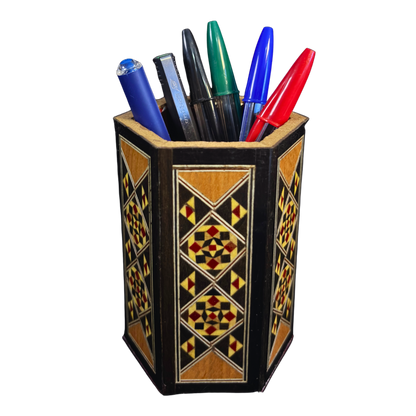 Portapenne Artigianale in Mosaico Damasceno – Interno in Velluto