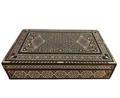 Vintage 1970 Handmade Damascene Mosaic Jewelry Box