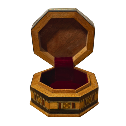 Şam El Yapımı Mozaik Kutu – Geleneksel Sanat & Kadife İç Yüzey