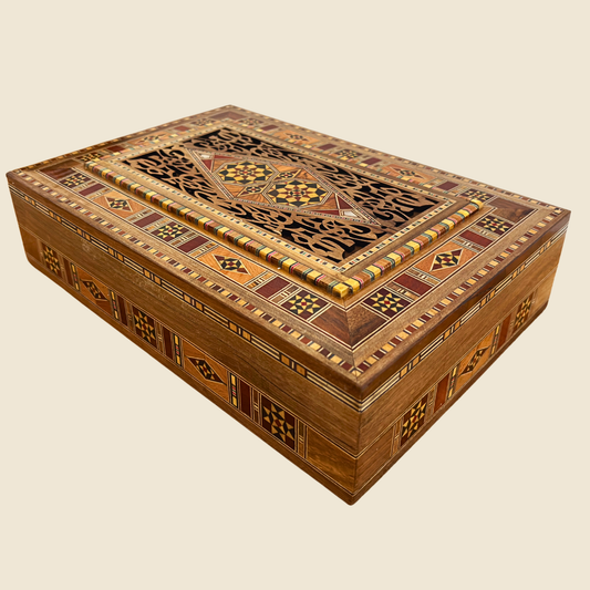 Damascene Mosaic Jewelry & Keepsake Box – Handcrafted Elegance