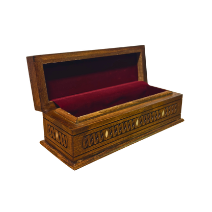 Handcrafted Luxury Carved Box – Mother of Pearl & Velvet Elegance