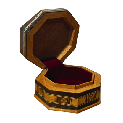 Şam El Yapımı Mozaik Kutu – Geleneksel Sanat & Kadife İç Yüzey