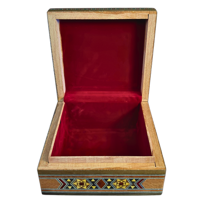 Elegant Damascene Mosaic Box – Mother of Pearl & Velvet