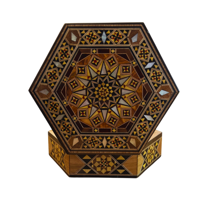 Handgefertigte Damascene-Mosaikschatulle – Perlmutt & Samt-Eleganz