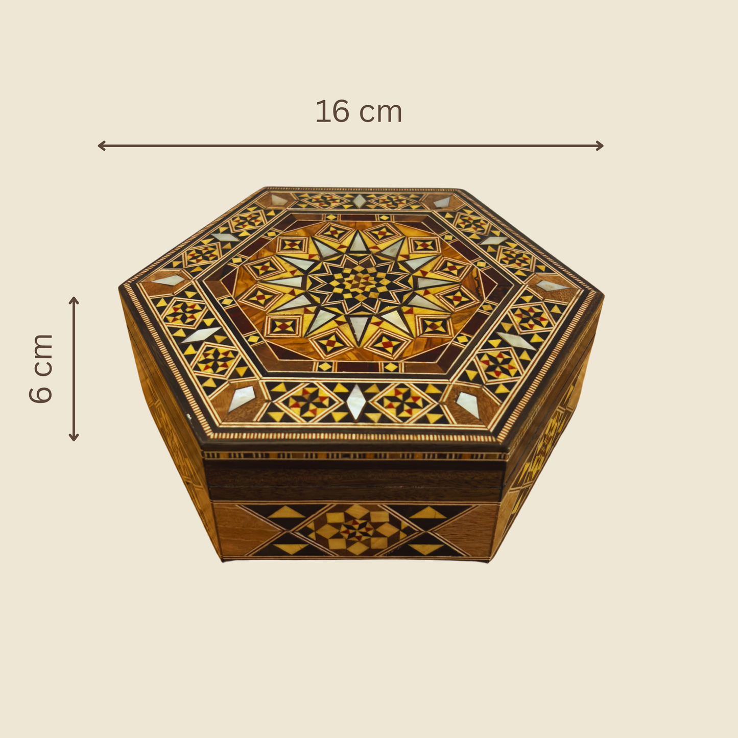Caja de Mosaico Damasceno Artesanal – Nácar y Elegancia de Terciopelo