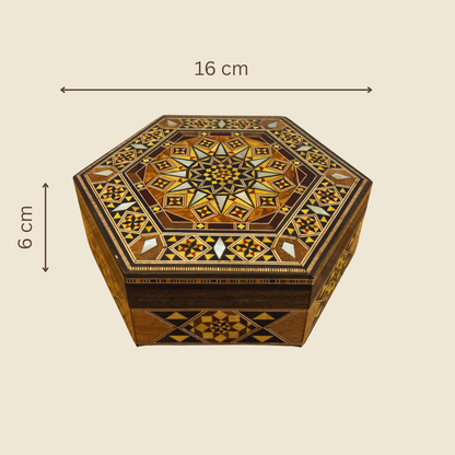 Caja de Mosaico Damasceno Artesanal – Nácar y Elegancia de Terciopelo