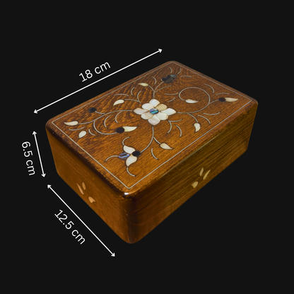 Caja Damasquina de Lujo Hecha a Mano – Nácar y Terciopelo