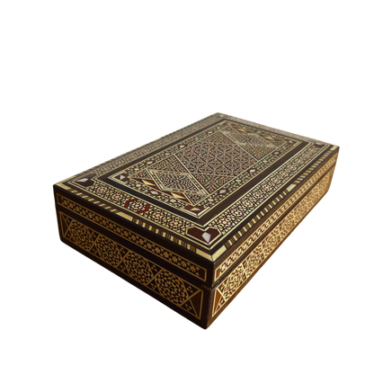 Vintage 1970 Handmade Damascene Mosaic Jewelry Box