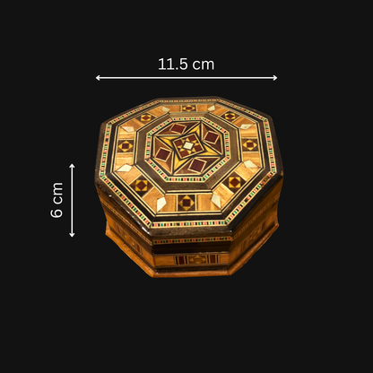 Şam El Yapımı Mozaik Kutu – Geleneksel Sanat & Kadife İç Yüzey