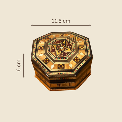 Caja de Mosaico Artesanal de Damasco – Arte Tradicional y Terciopelo