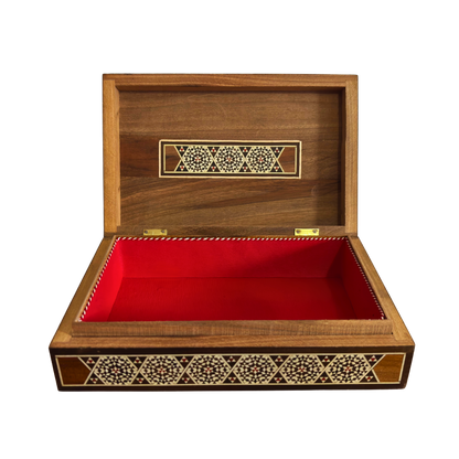 Vintage 1970 Damascene Wooden Mosaic Box