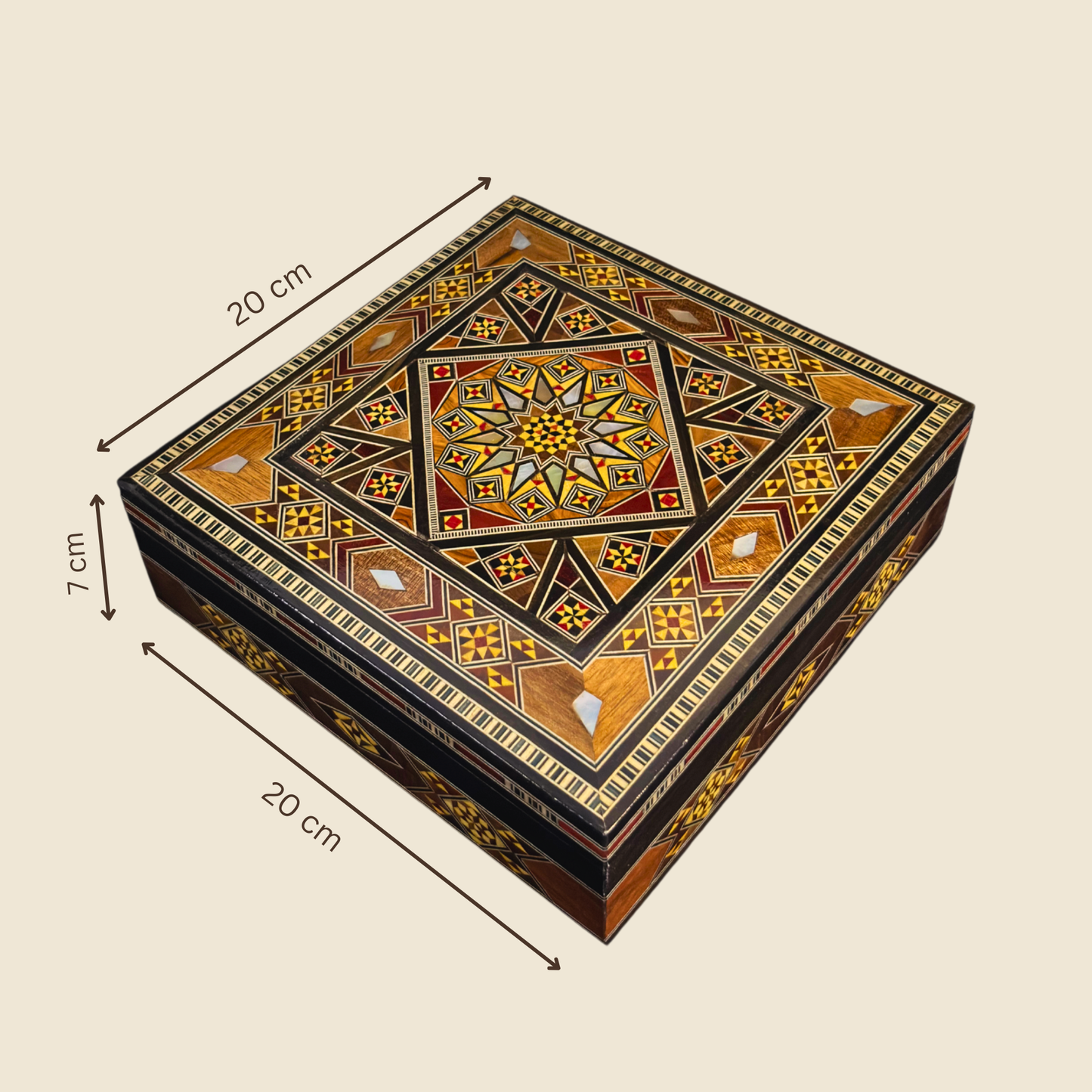 Handcrafted Damascene Mosaic Box – Timeless Elegance & Velvet