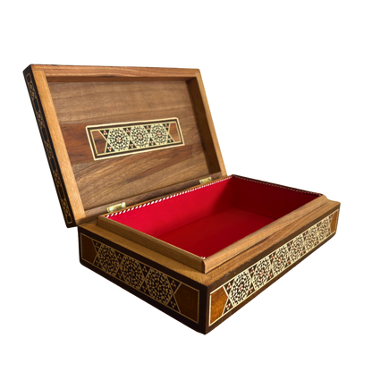Vintage 1970 Damascene Wooden Mosaic Box