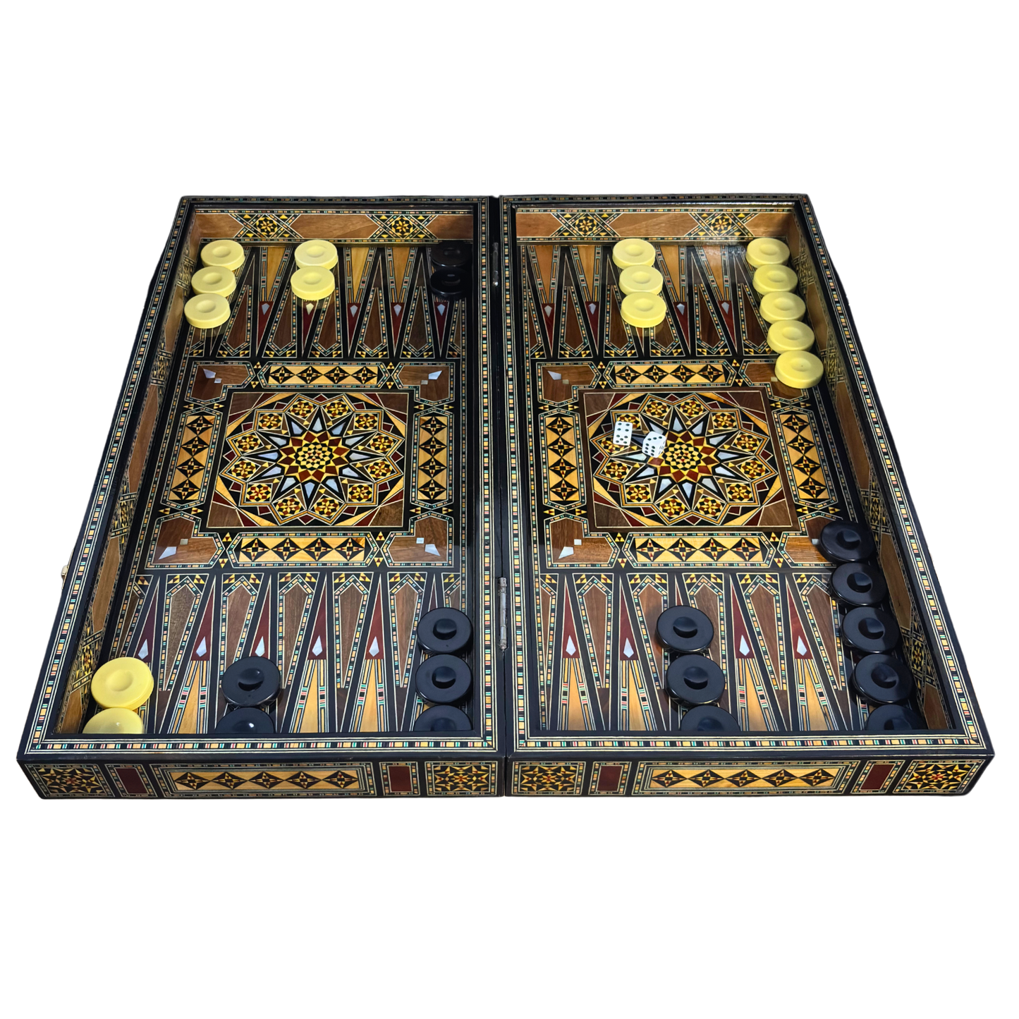 Heritage Chess & Backgammon Set – Damascene Mosaic Craftsmanship