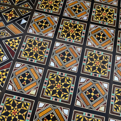 Luxury Mosaic Chess & Backgammon Set – Damascene Art & Mother of Pearl
