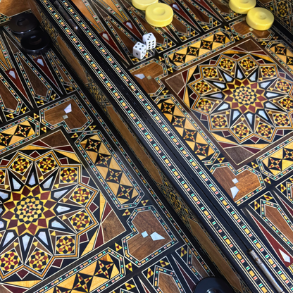 Heritage Chess & Backgammon Set – Damascene Mosaic Craftsmanship