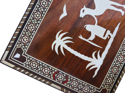Vintage 1970 Damascene Mosaic Box with Camels - Only One On Stock-