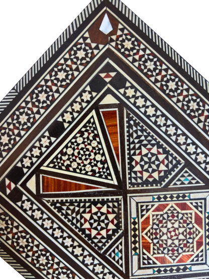Vintage 1970 Damascene Wooden Mosaic Box