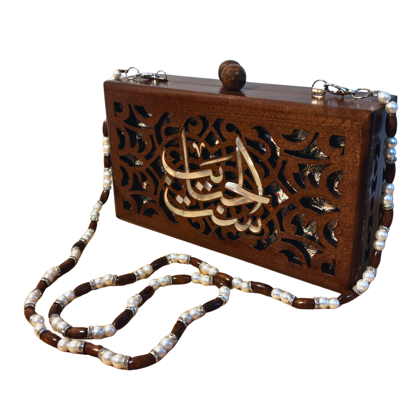 Mother – Luxury Damascene Clutch with Mother of Pearl & Brocade Interior