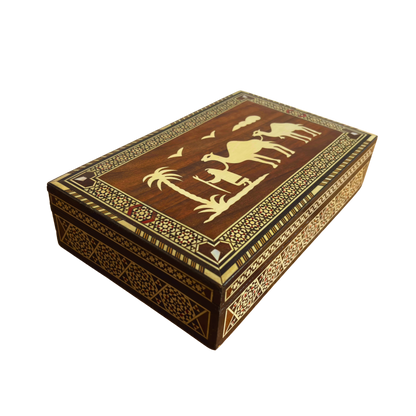 Vintage 1970 Damascene Mosaic Box with Camels - Only One On Stock-